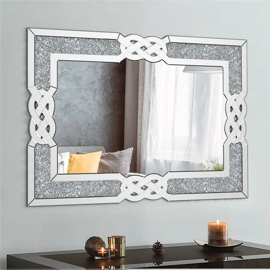 LUVODI Home Decor Mirror Explosion-proof Crystal Crush Diamond for Living/Bed/Dining/Bath Room