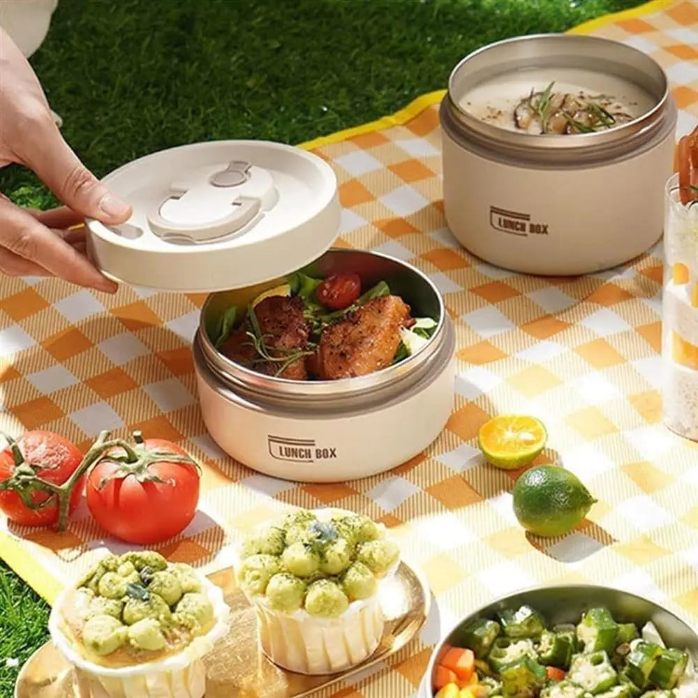 Portable Stainless Steel Bento Box Lunch Box Stackable Stainless Steel Bento Lunch Box for Hot Food
