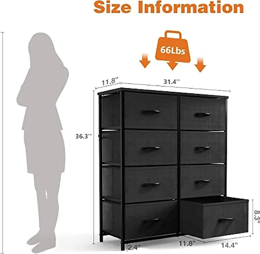 Dresser for Bedroom Drawer Organizer Fabric Storage Tower with 5/6/8/9 Drawers,